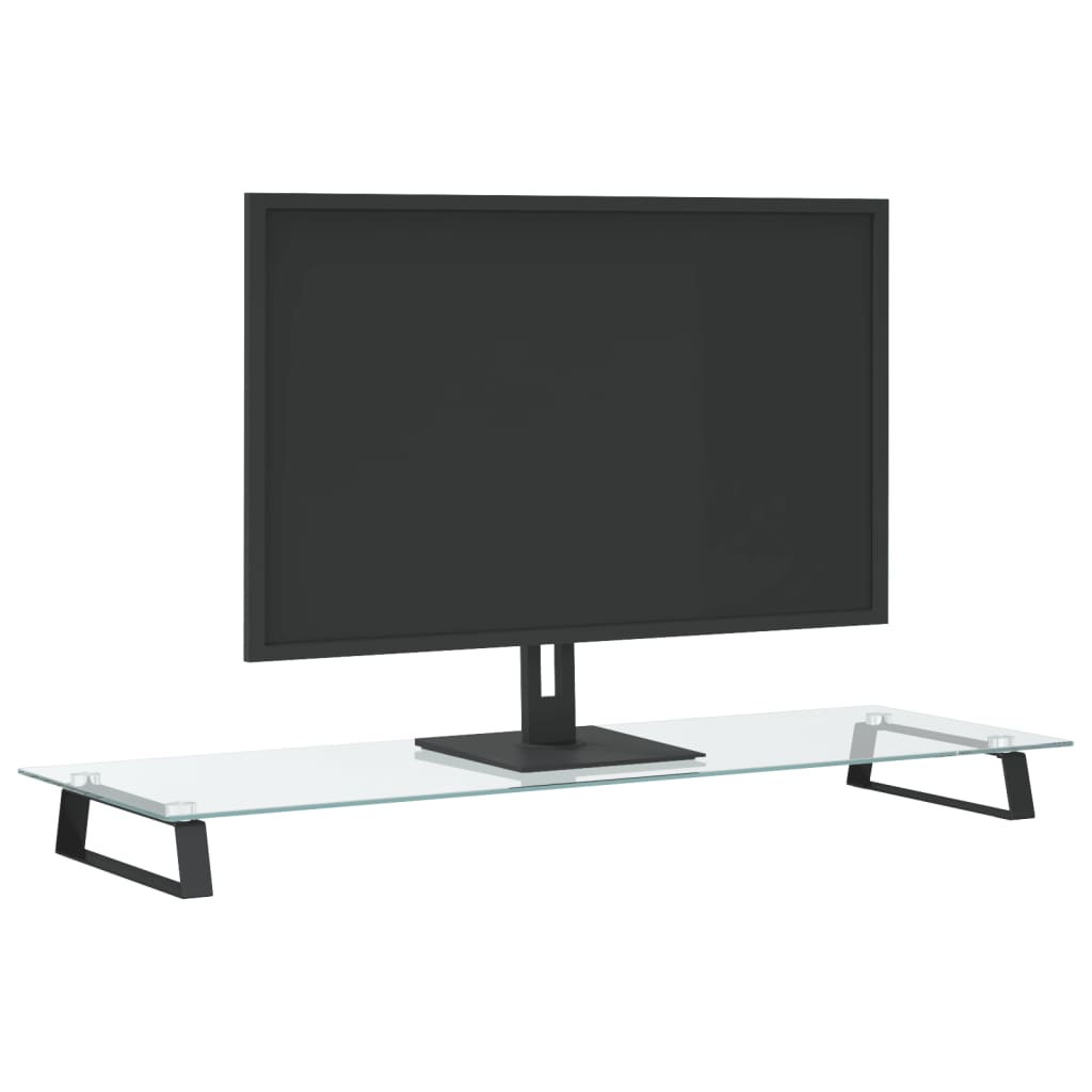 Monitorstandaard Gehard Glas En Metaal 100 x 35 x 8 cm Zwart