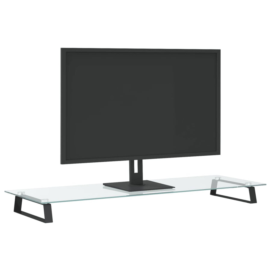 Monitorstandaard Gehard Glas En Metaal 100 x 35 x 8 cm Zwart
