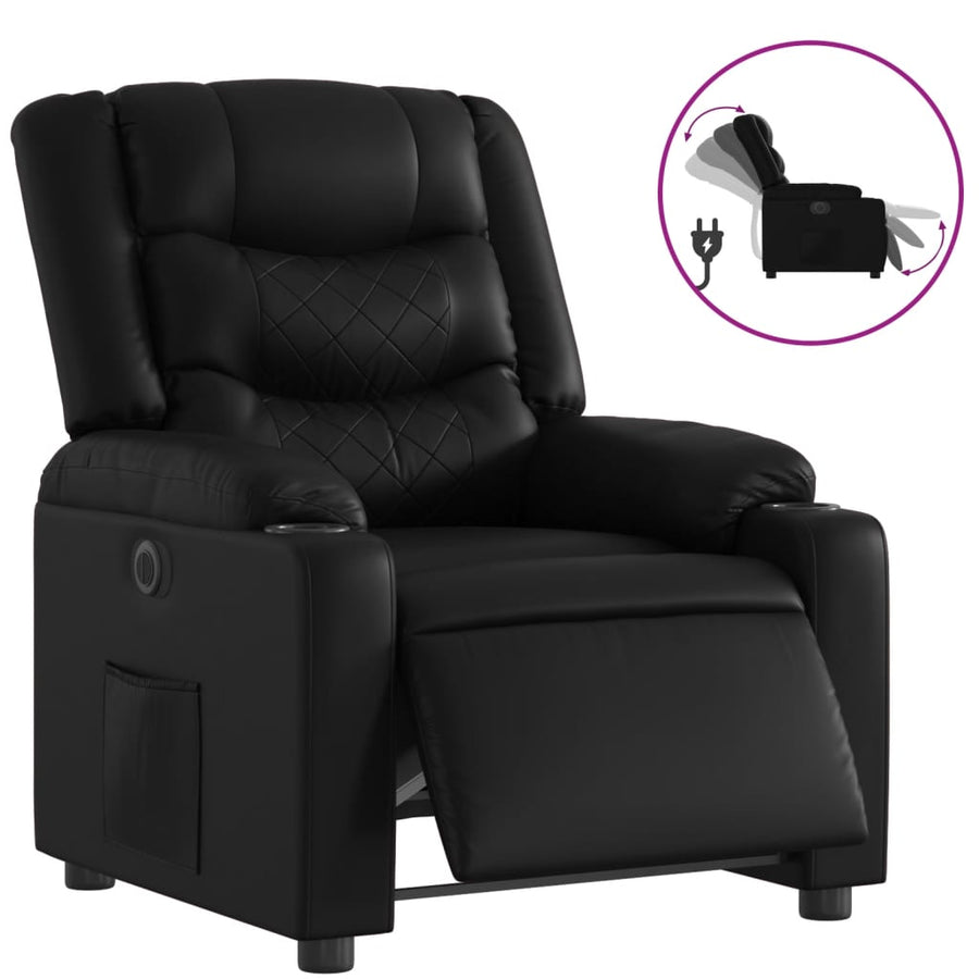 Fauteuil Kunstleer Zwart Nee Elektrisch verstelbaar