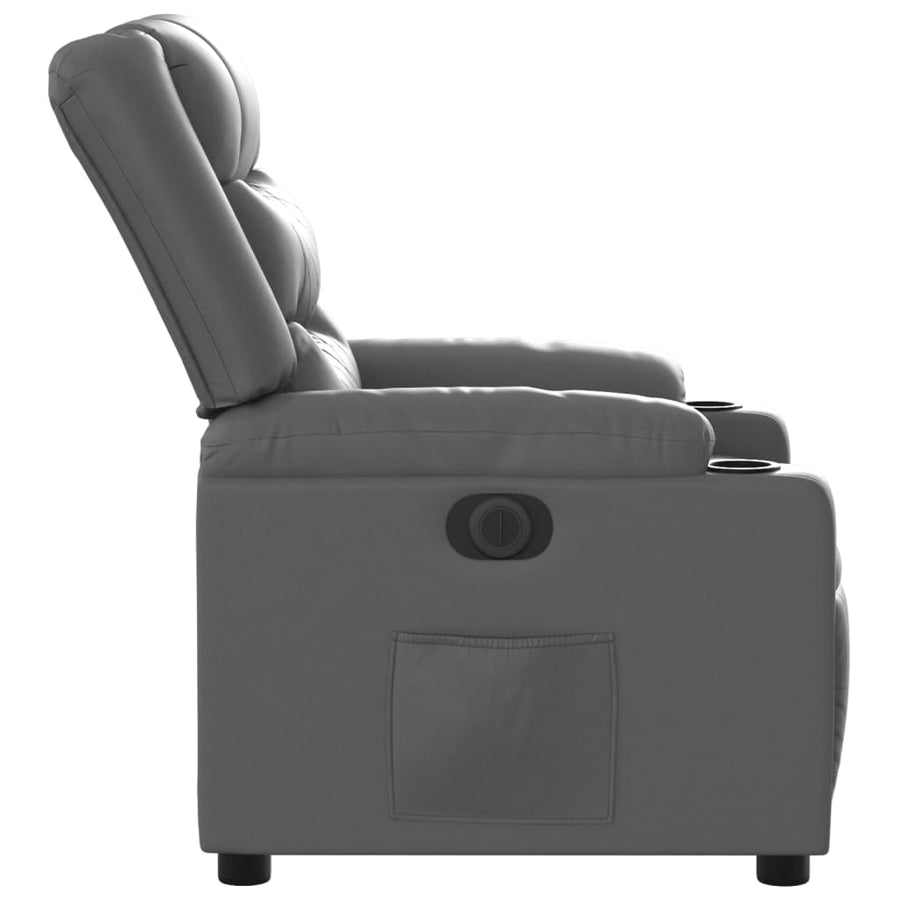 Fauteuil Verstelbaar Elektrisch Kunstleer Grijs Nee Elektrisch verstelbaar