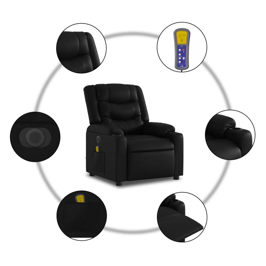 Massagestoel Verstelbaar Elektrisch Kunstleer Zwart Ja Elektrisch verstelbaar