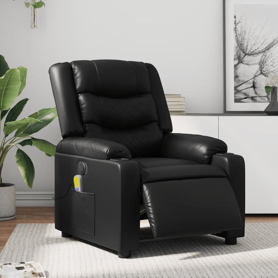 Massagestoel Verstelbaar Elektrisch Kunstleer Zwart Ja Elektrisch verstelbaar