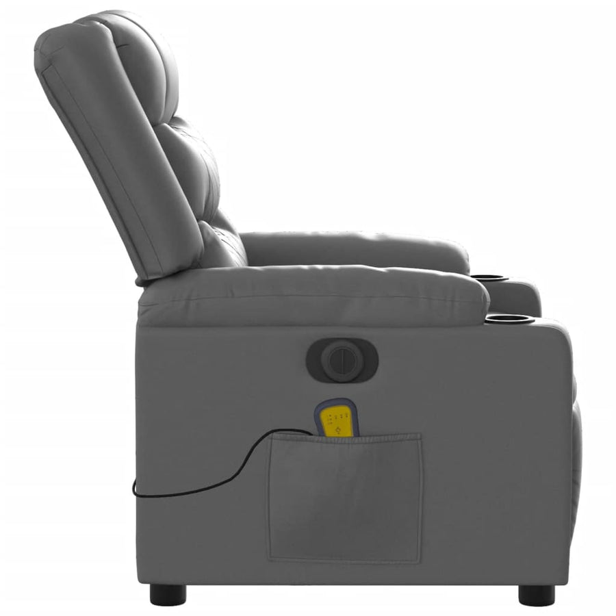 Massagestoel Verstelbaar Elektrisch Kunstleer Grijs Ja Elektrisch verstelbaar