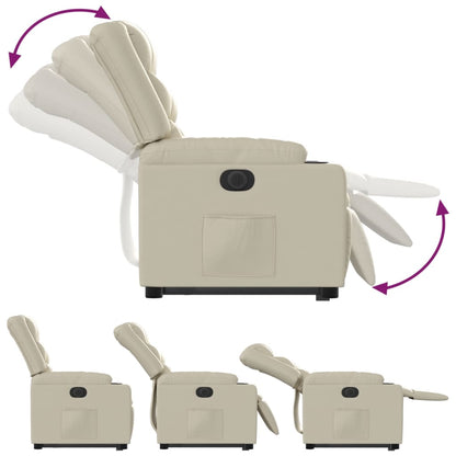 Sta-Op-Stoel Elektrisch Kunstleer Kleurig Crème Nee Elektrisch verstelbaar