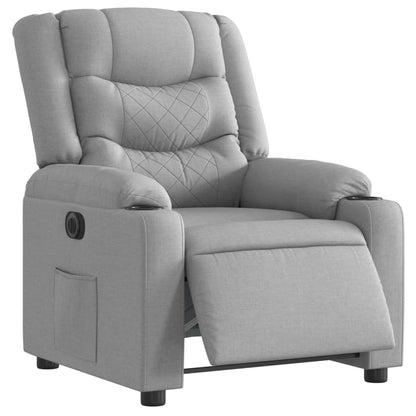 Fauteuil elektrisch verstelbaar stof lichtgrijs