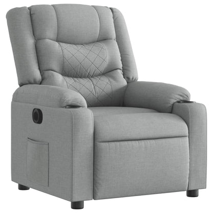 Fauteuil elektrisch verstelbaar stof lichtgrijs
