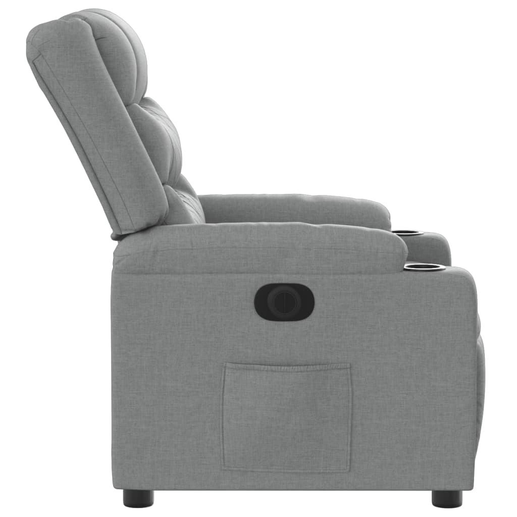 Fauteuil elektrisch verstelbaar stof lichtgrijs