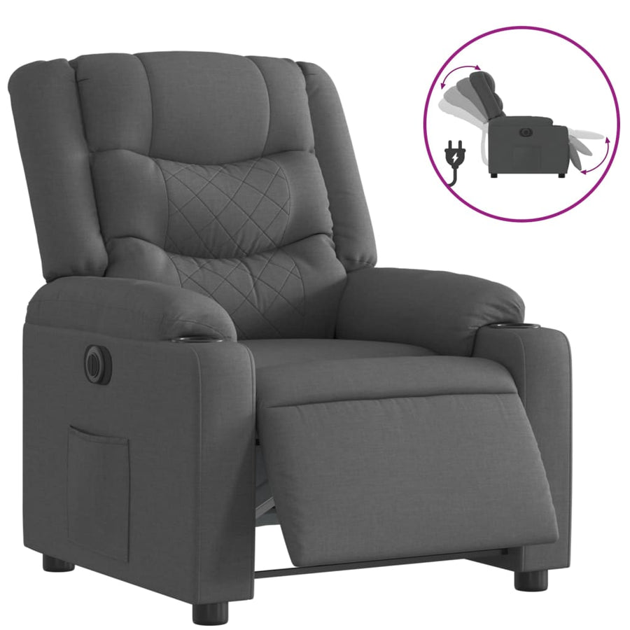 Fauteuil Stof Donkergrijs Nee Elektrisch verstelbaar