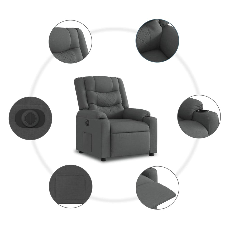 Fauteuil Stof Donkergrijs Nee Elektrisch verstelbaar