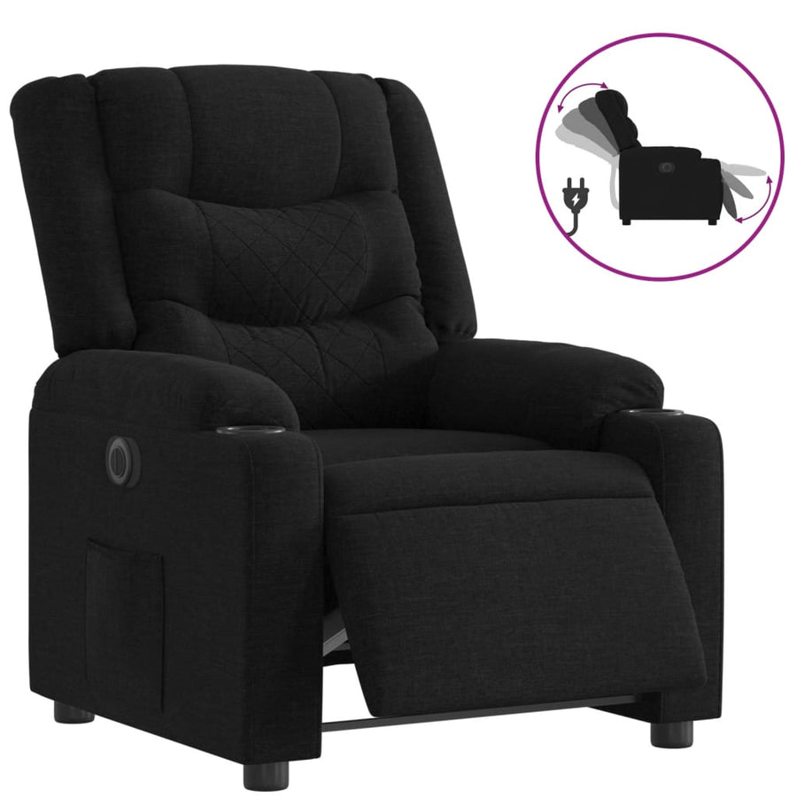 Fauteuil Verstelbaar Elektrisch Stof Zwart Nee Elektrisch verstelbaar