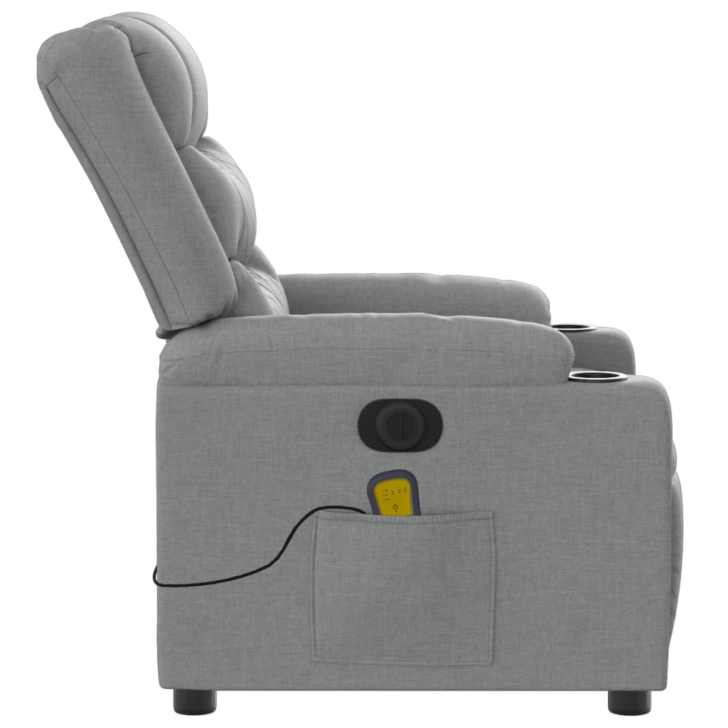Massagestoel Stof Lichtgrijs Ja Elektrisch verstelbaar
