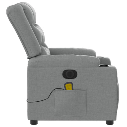 Massagestoel Stof Lichtgrijs Ja Elektrisch verstelbaar