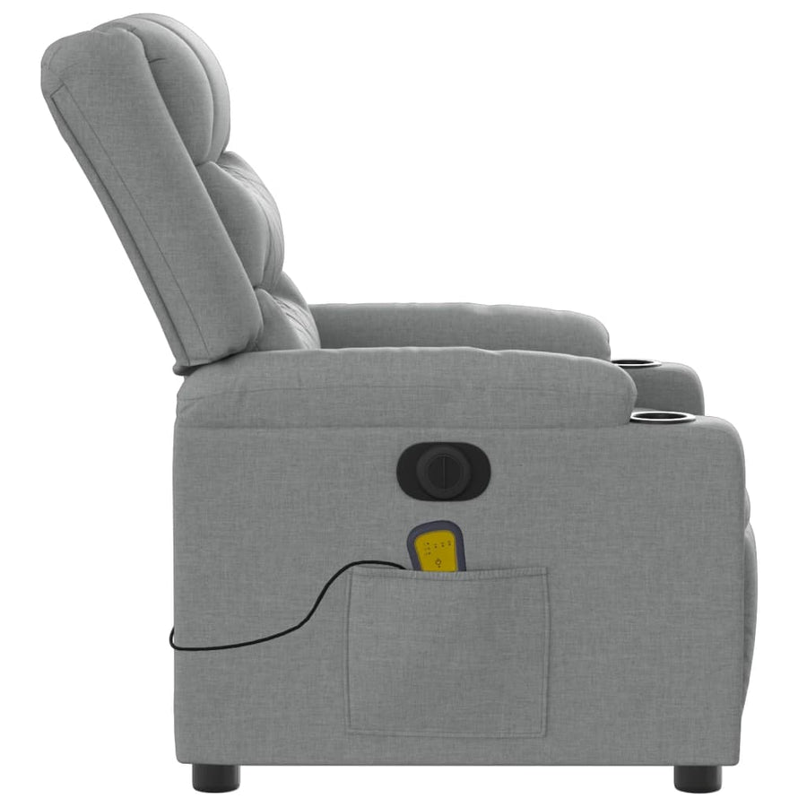 Massagestoel Stof Lichtgrijs Ja Elektrisch verstelbaar