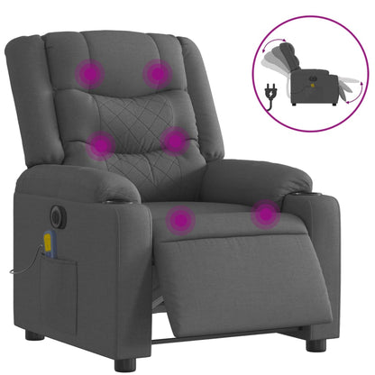 Massagestoel Stof Donkergrijs Ja Elektrisch verstelbaar