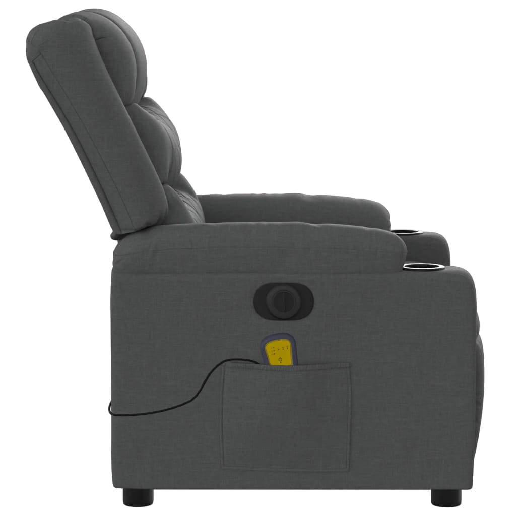 Massagestoel Stof Donkergrijs Ja Elektrisch verstelbaar