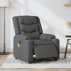 Massage chair electrically adjustable fabric dark grey