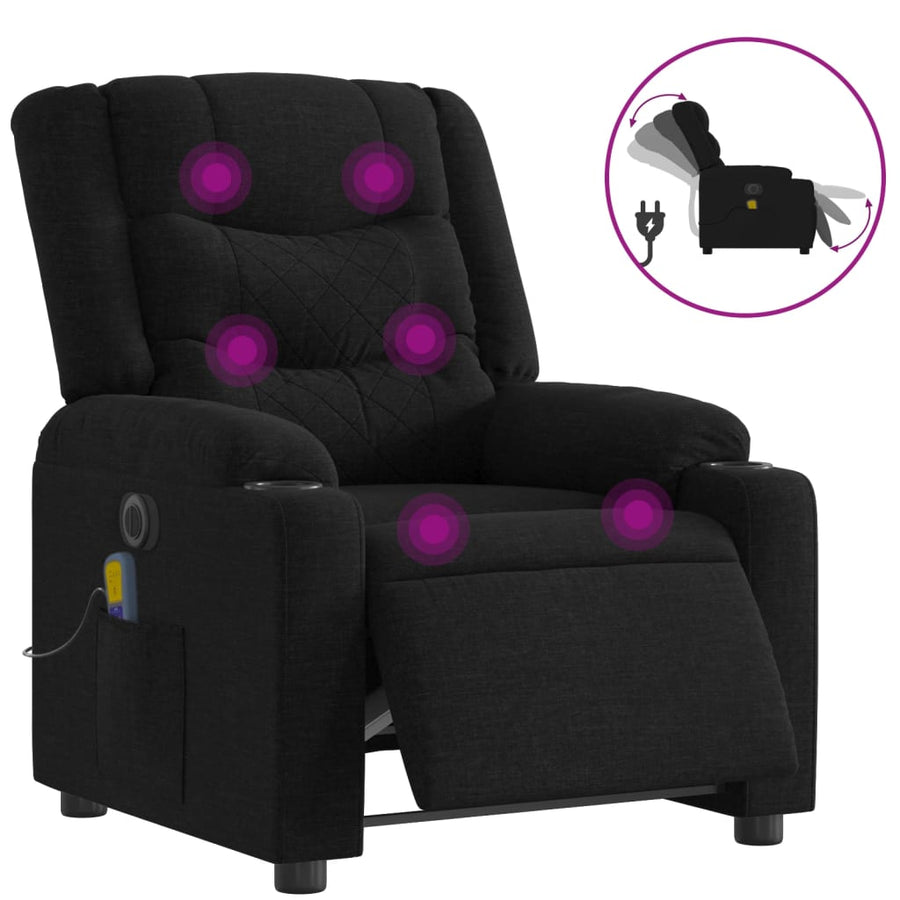 Massagestoel Stof Zwart Ja Elektrisch verstelbaar