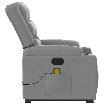Sta-Op-Massagestoel Stof Lichtgrijs Ja Elektrisch verstelbaar