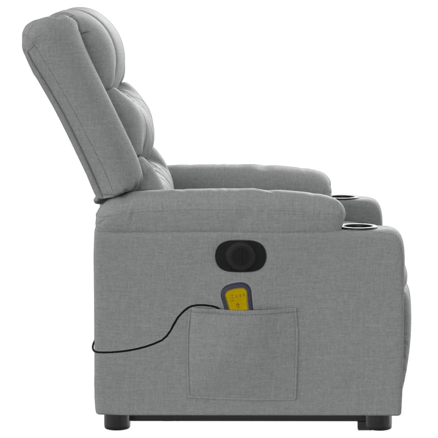 Sta-Op-Massagestoel Stof Lichtgrijs Ja Elektrisch verstelbaar