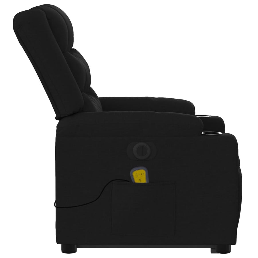 Sta-Op-Massagestoel Stof Zwart Ja Elektrisch verstelbaar