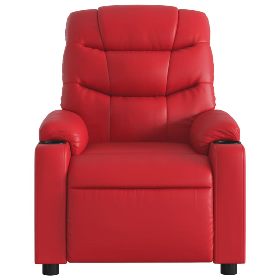 Fauteuil verstelbaar elektrisch kunstleer rood