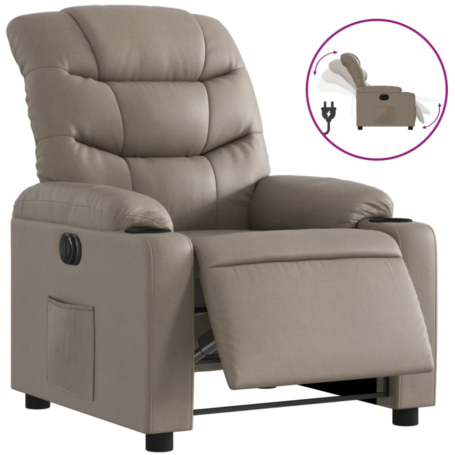 Fauteuil Verstelbaar Elektrisch Kunstleer Kleurig Cappuccino Nee Elektrisch verstelbaar