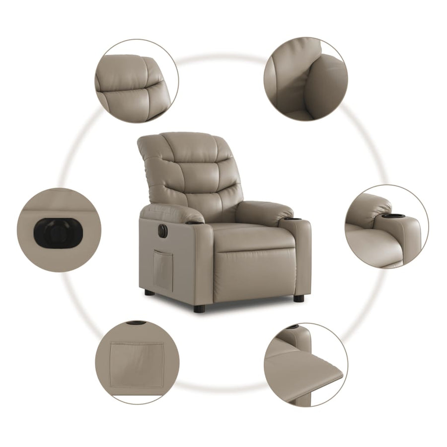 Fauteuil Verstelbaar Elektrisch Kunstleer Kleurig Cappuccino Nee Elektrisch verstelbaar