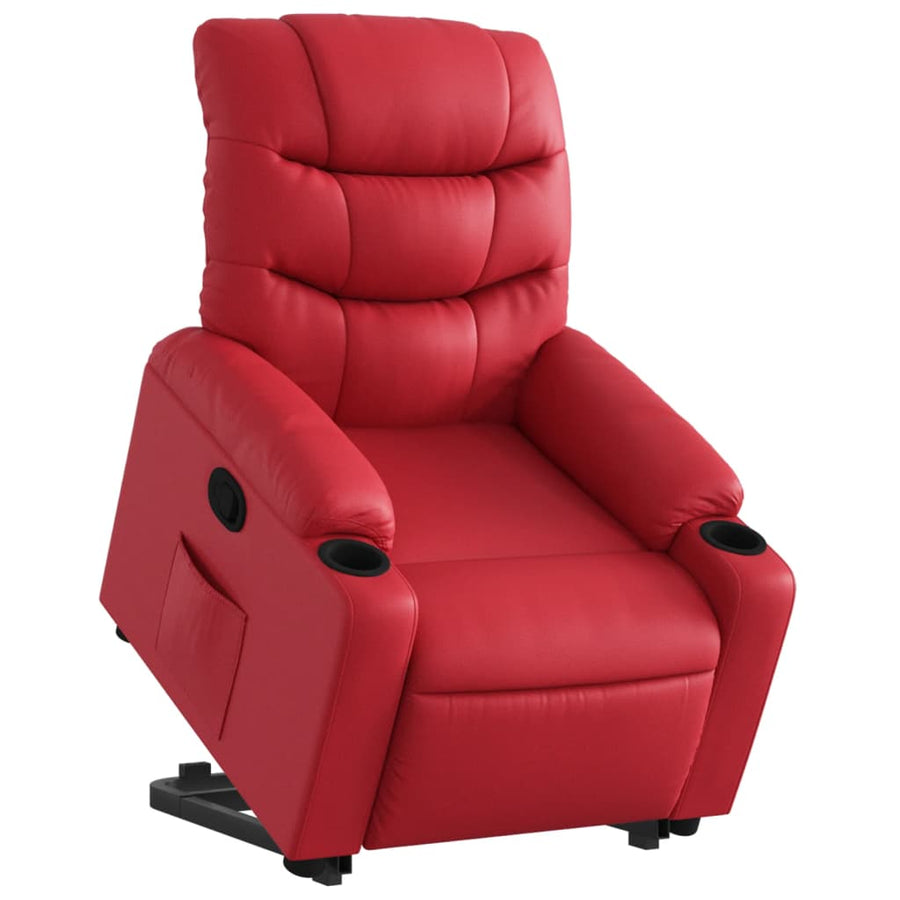 Sta-op-stoel kunstleer rood
