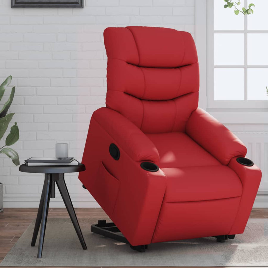 Sta-op-stoel kunstleer rood