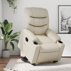 Electric lift-recliner cream faux leather
