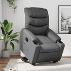 Electric lift-up recliner grey faux leather