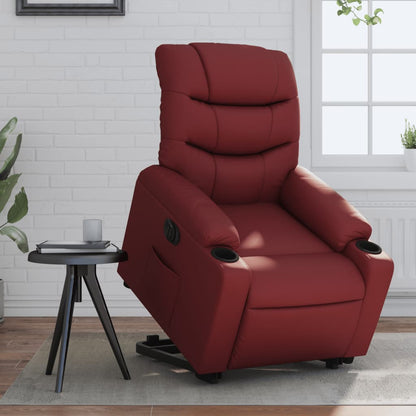 Sta-Op-Stoel Elektrisch Kunstleer Wijnrood Nee Elektrisch verstelbaar