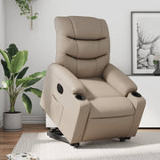 Sta-op-stoel elektrisch kunstleer cappuccino 75,5x93x99,5 cm