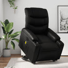 Electric recline and massage chair artificial leather black