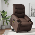 Electric Lift Recliner Massage Chair Artificial Leather Brown