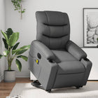 Electric recliner massage chair faux leather grey
