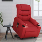 Electric lift massage chair faux leather red
