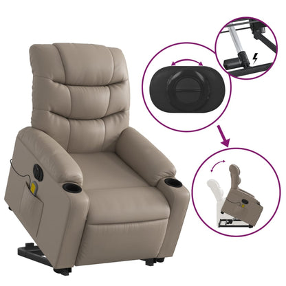 Sta-Op-Massagestoel Elektrisch Kunstleer Kleurig Cappuccino Ja Elektrisch verstelbaar