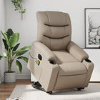 Sta-op massagestoel elektrisch kunstleer cappuccino