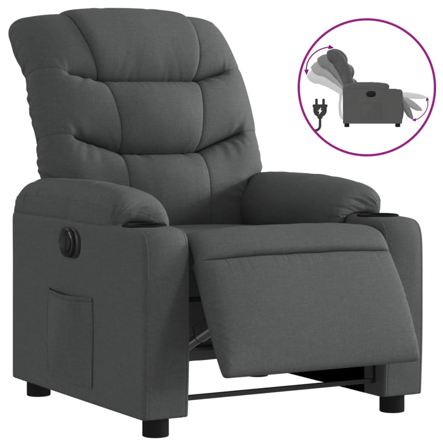 Fauteuil Stof Donkergrijs Nee Elektrisch verstelbaar
