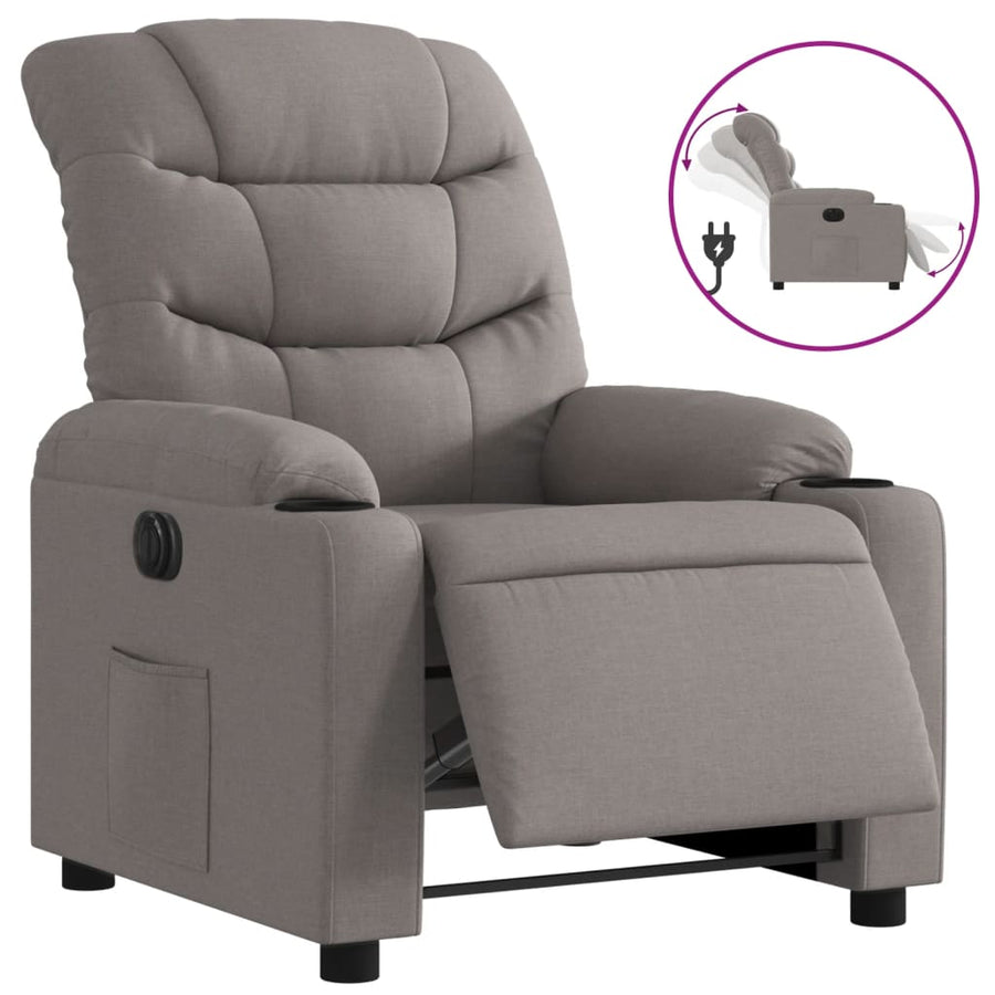 Fauteuil Verstelbaar Elektrisch Stof Taupe Nee Elektrisch verstelbaar