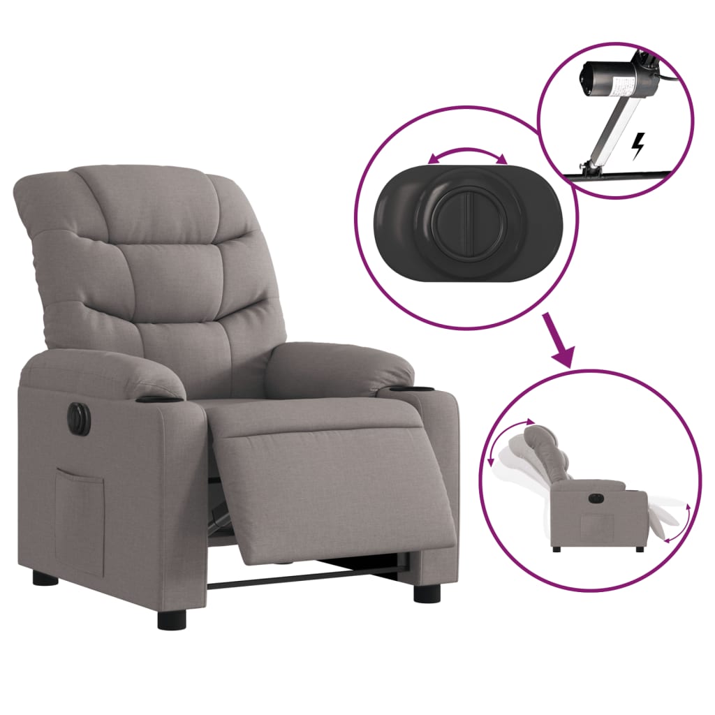 Fauteuil Verstelbaar Elektrisch Stof Taupe Nee Elektrisch verstelbaar
