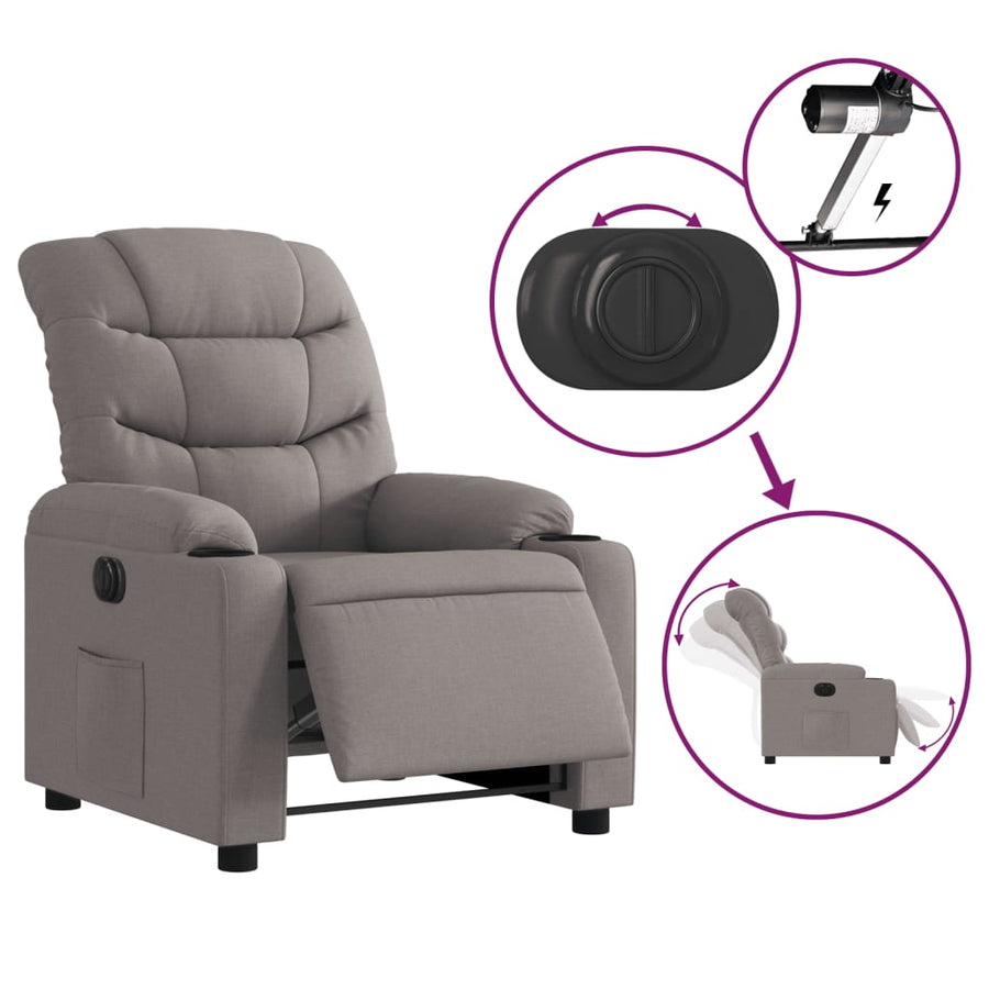 Fauteuil Verstelbaar Elektrisch Stof Taupe Nee Elektrisch verstelbaar