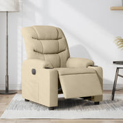 Fauteuil elektrisch verstelbaar stof crèmekleurig