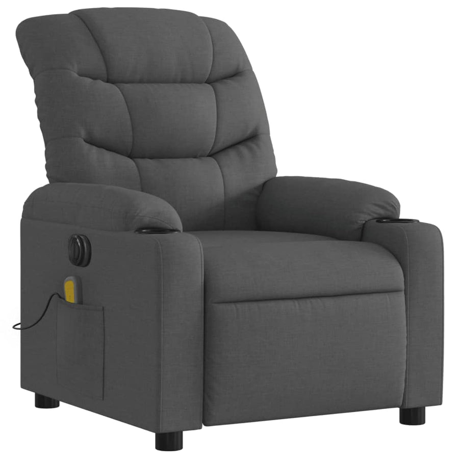 Massagestoel Stof Donkergrijs Ja Elektrisch verstelbaar