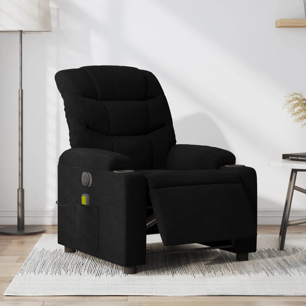Massagestoel Stof Zwart Ja Elektrisch verstelbaar