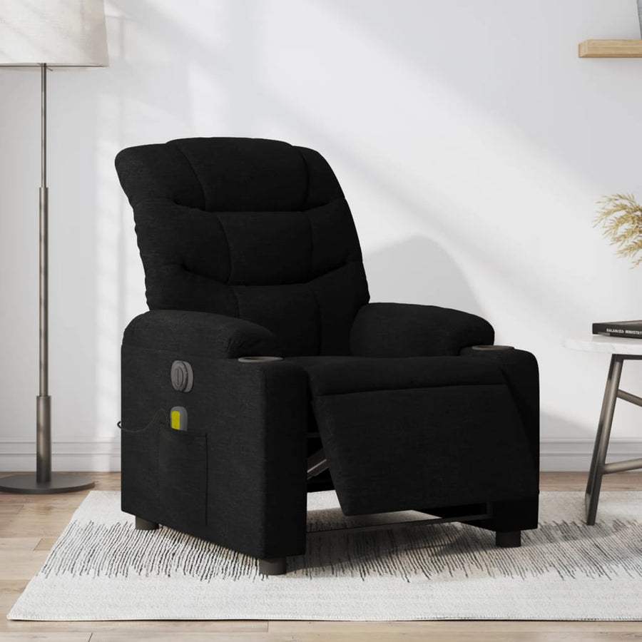 Massagestoel Stof Zwart Ja Elektrisch verstelbaar