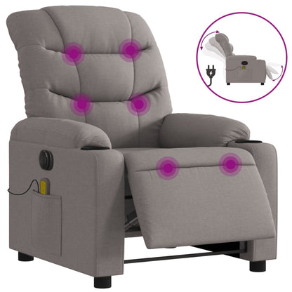 Massagestoel Stof Taupe Ja Elektrisch verstelbaar
