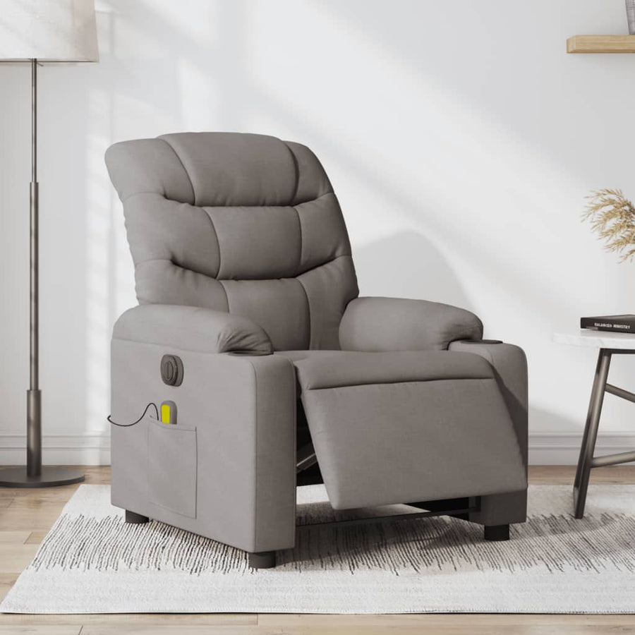 Massagestoel Stof Taupe Ja Elektrisch verstelbaar