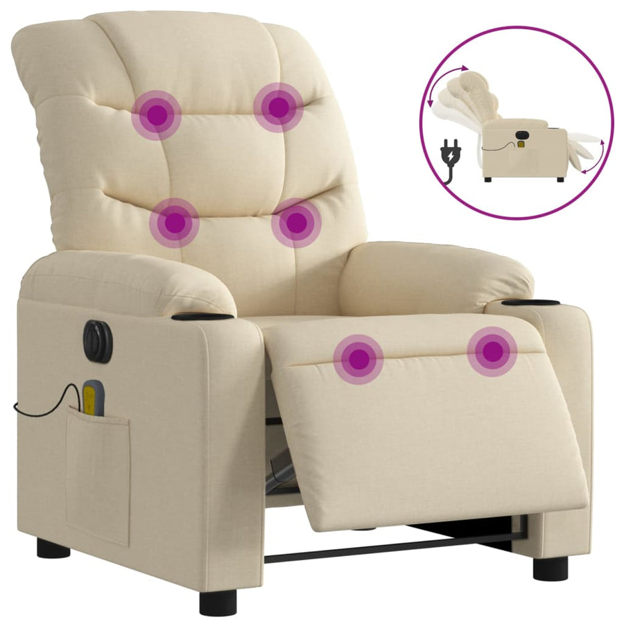 Massagestoel Stof Kleurig Crème Ja Elektrisch verstelbaar
